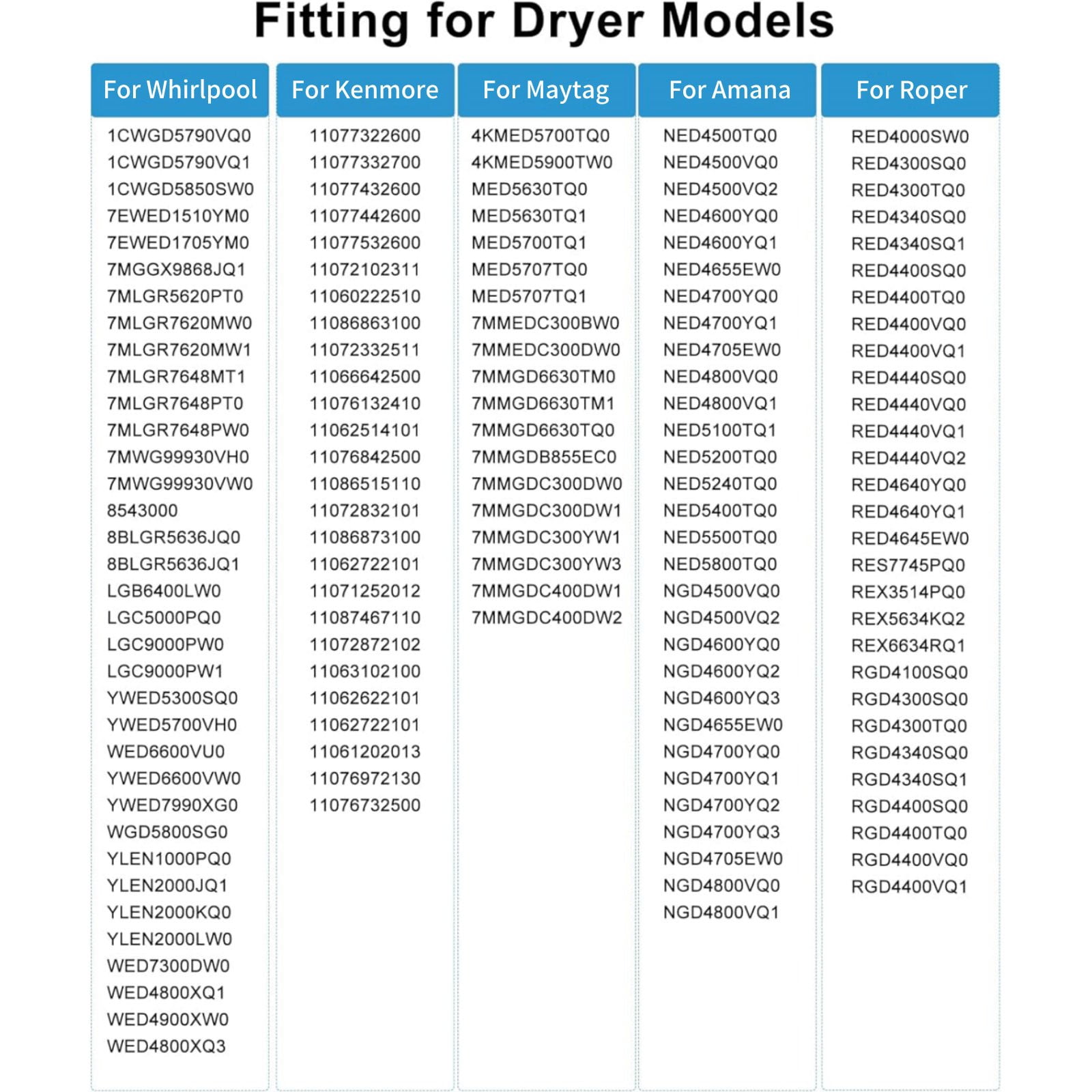ARCADORA Dryer Repair Kit for Efficient Drying Includes Idler Pulley Belt and Rollers for Smooth Operation for Whirlpool