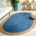 thumbnail image 2 of SAFAVIEH Natural Fiber Cebrail Geometric Area Rug, Royal Blue/Natural, 3' x 5' Oval, 2 of 9