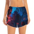 thumbnail image 2 of Balery Spooky Halloween Night Scene Pantalones cortos deportivos para mujer con forro y dos bolsillos, elásticos, para entrenamiento, gimnasio, yoga-Large, 2 of 7
