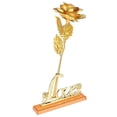 thumbnail image 2 of Leylor Feuille d'or Rose-24K Feuille d'or Fleur Artificielle Rose Saint Valentin Cadeau Romantique pour la décoration de Table à la Maison(Or), 2 of 8
