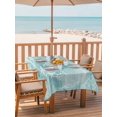 thumbnail image 2 of Outdoor Tablecloth with Umbrella Hole for Patio/Picnic/Party/Camping, Turquoise Coastal Waterproof Table Cloth Rectangle Table Cover Washable, Nautical Coral Starfish Shell Turtle Summer (60"x 102"), 2 of 8
