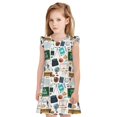 thumbnail image 1 of Fotbe Back To School A Vestido de Dormir para Niñas de 3 a 10 Años, Mangas Cortas, Estilo Princesa, Pijama Camisón con Mangas Voladas-XX-Large, 1 of 6