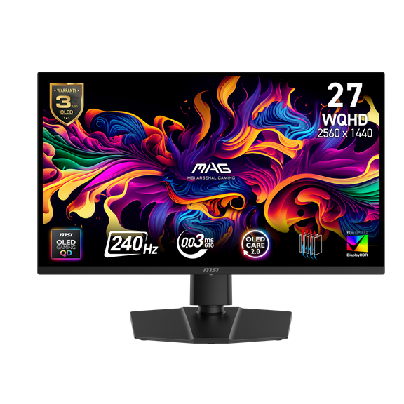 MSI MAG 271QP QD-OLED X24 27" Class WQHD Gaming LCD Monitor - 16:9 (9s6-3cd89t-026)