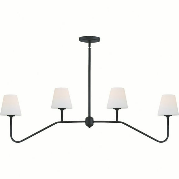 KEE-A3004-BF-Crystorama Lighting-Keenan - 4 Light Chandelier in Classic Style - 48 Inches Wide by 15 Inches High-Black Forged Finish