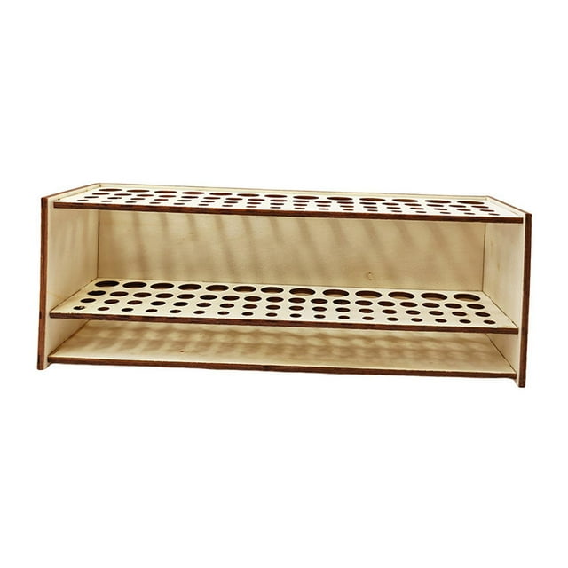 Soporte de madera para cepillos de escritorio, estante de almacenamiento para bolígrafos, organizador de pinceles de pintura, soporte para el hogar
