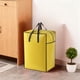 thumbnail image 4 of Bolsa organizadora de gran capacidad para guardar colchas | Plástico amarillo no tejido, plegable, para ropa de cama y mantas, con asas reforzadas y cremallera bidireccional, tallas S/M/L para, 4 of 6