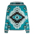 thumbnail image 4 of Women's Western Aztec Ethnic Style Hoodies Sweatshirts Casual Western Cowgirl Rhombus Printed Pullover Tops, 4 of 4