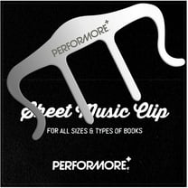 Metal Sheet Music Book Clip and Page Holder for Sheet Music Stand, Piano, Book, Keyboard, Musician, Nickel Plated Music Bookmark with Velvet Storage Carrying Bag Included (1 Pack)