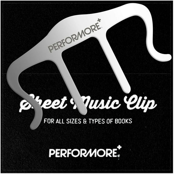 Metal Sheet Music Book Clip and Page Holder for Sheet Music Stand, Piano, Book, Keyboard, Musician, Nickel Plated Music Bookmark with Velvet Storage Carrying Bag Included (1 Pack)