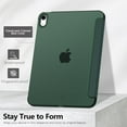 thumbnail image 6 of for iPad (A16) 11th Generation Case 11 Inch 2025,iPad 10th Generation Case 10.9 Inch 2022,Slim Stand Hard PC Translucent Back Shell Smart Cover,Support Touch ID,Auto Wake/Sleep,Midnight Green, 6 of 16