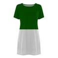 thumbnail image 3 of POTETI Dresses for Women Green Summer Dresses Casual Color-Blocking Printed Short-Sleeved Crew-Neck Dress Womens Sundresses Maxi Dresses, 3 of 4