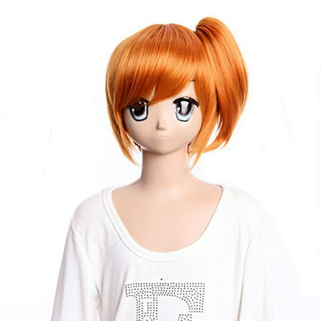 GOOACTION Short Orange Straight Synthetic with a Pigtail Wig for Pokemon Misty Anime Cosplay Costume Hair Wigs
