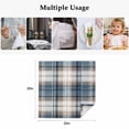 thumbnail image 4 of Blue Brown Plaid Cloth Napkins, Vintage Abstract Stripes Lattice Washable and Reusable Dinner Napkins Set of 6, Table Napkin for Kitchen Party Birthday Wedding Hotel Housewarming 20"x20", 4 of 8