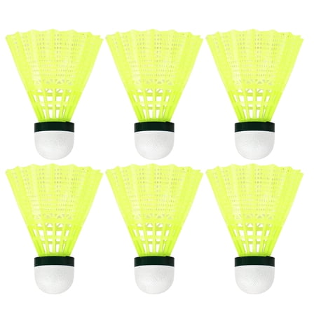 BESTSKY 6pc Nylon Badminton Set for Indoor/Outdoor Play - Yellow