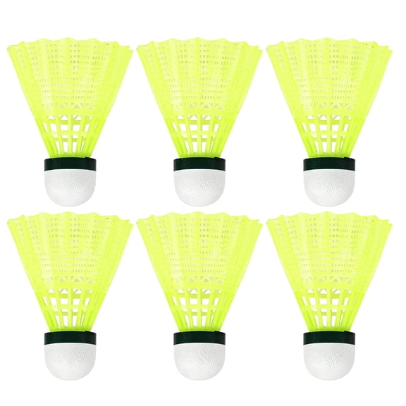 BESTSKY 6pc Nylon Badminton Set for Indoor/Outdoor Play - Yellow