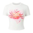 thumbnail image 4 of HOWPAY Women T Shirt Floral Print Vintage Boho Tee Tops Summer Loose Fit Short Sleeve Crew Neck T-Shirt Oversized Cozy Y2K Streetwear Hot Pink L, 4 of 7