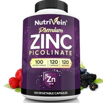 Nutrivein Zinc Picolinate 100 Mg Capsules - Immune Support - 120 Count, 120 Capsules