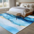 thumbnail image 4 of 5'x8' Area Rugs, Marble Blue Ombre Indoor Outdoor Area Rug for Living Room Bedroom, Modern Abstract Ink Painted Golden Washable Bathroom Rugs Kitchen Floor Carpet Mats Home Decor Aesthetic, 4 of 8