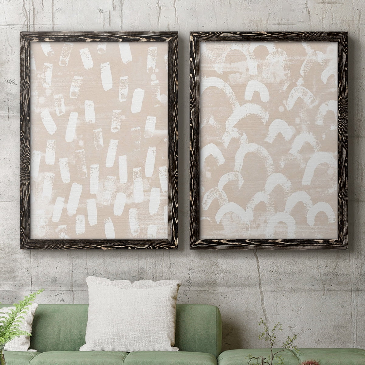 Earth Etching I - Premium Framed Canvas 2 Piece Set - Ready to Hang