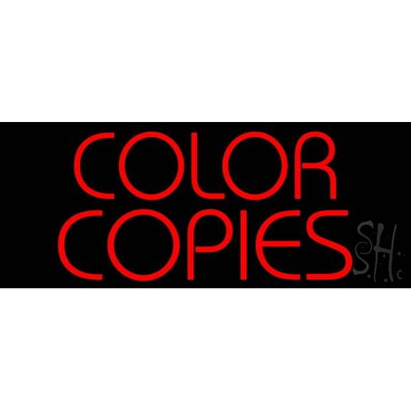 Red Color Copies LED Neon Sign 10 x 24 - inches, Clear Edge Cut Acrylic Backing, with Dimmer - Bright and Premium built indoor LED Neon Sign for Computer & Electronics store decor.