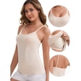 thumbnail image 3 of DARING DIVA Women's Spaghetti Straps Flowy Pleated Front Camisole Tops 3XL Beige, 3 of 6