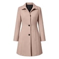 thumbnail image 5 of Chiccall Women's Lapel Wool‑Blend Trench Coat, Long‑Sleeve Button‑Down Mid‑Length Outerwear, Casual Fall Winter Fashion Overcoat for Women, 5 of 10