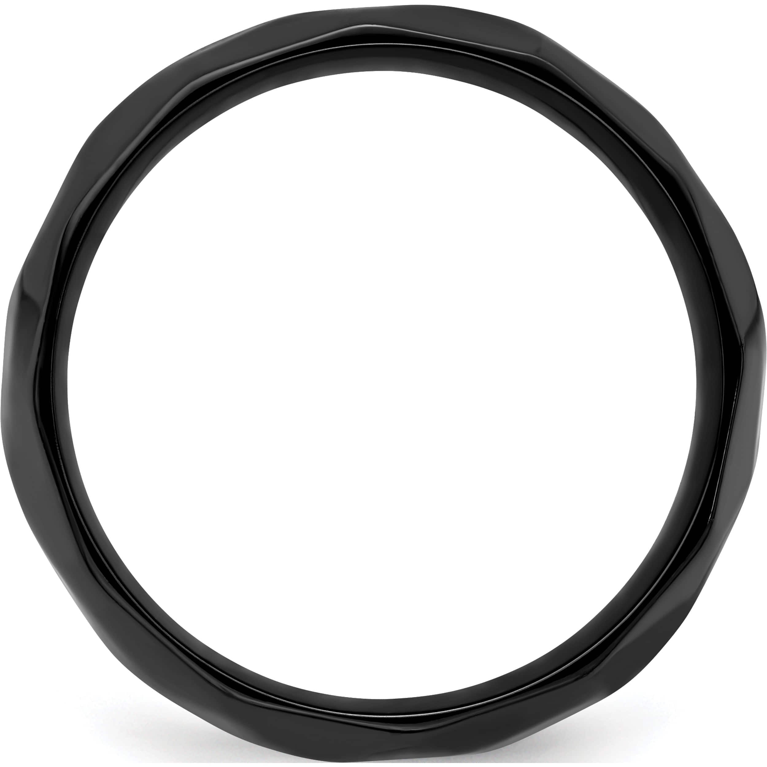 Zirconium Black Polished And Hammered 7mm Band (Size 9.5 Zirconium Black Polished And Hammered 7mm Band (Size 9.5