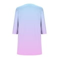 thumbnail image 4 of Womens 3/4 Sleeve Tunic Tops, Long Length Shirts for Women Fall Fashion Loose Fit Ombre Tie Dye Crewneck T-Shirts, 4 of 5