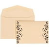 JAM Paper Wedding Invitation Set, Small, 3 3/8 x 7 3/4, Ivory Card with Ivory Envelope Monogram Ribbon, 100/pack