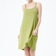 thumbnail image 3 of Previn Women's Plus Size Nightgown Cotton Sleeveless Night Dress Soft Stretch Knee Length Scoop Neck Comfy Midi Sleep Dress Backless Strappy Flowy Summer Sleepwear Avocado Green 4X-Large, 3 of 4