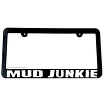 Mud Junkie Off Road 4x4 Lifted Truck Funny Joke License Plate Frame