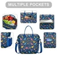 thumbnail image 2 of Blue Cartoon Dinosaurs Balloons Pattern Womens Lunch Box for Work,Insulated Large Lunch Bag for Tween and Teen,Loncheras Para Mujer,Leakproof Adult Lunch Bag for Work,Beach,Travel,Picnic,Camping, 2 of 7