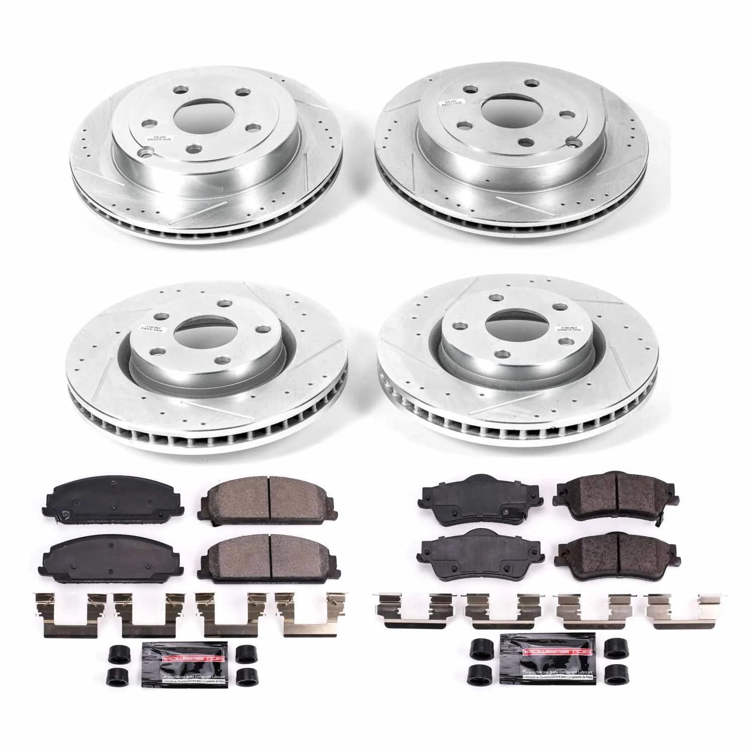 PowerStop Front and Rear Z23 Evolution Sport Carbon-Fiber Ceramic Brake Pad and Drilled & Slotted Rotor Kit Fits: PONTIAC Select Models K5527