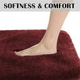 thumbnail image 4 of Bathroom Rug Non Slip Bath Mat for Bathroom (16 x 24, Red) Water Absorbent Soft Microfiber Shaggy Bathroom Mat Machine Washable Bath Rug for Bathroom Thick Plush Rugs for Shower, 4 of 6