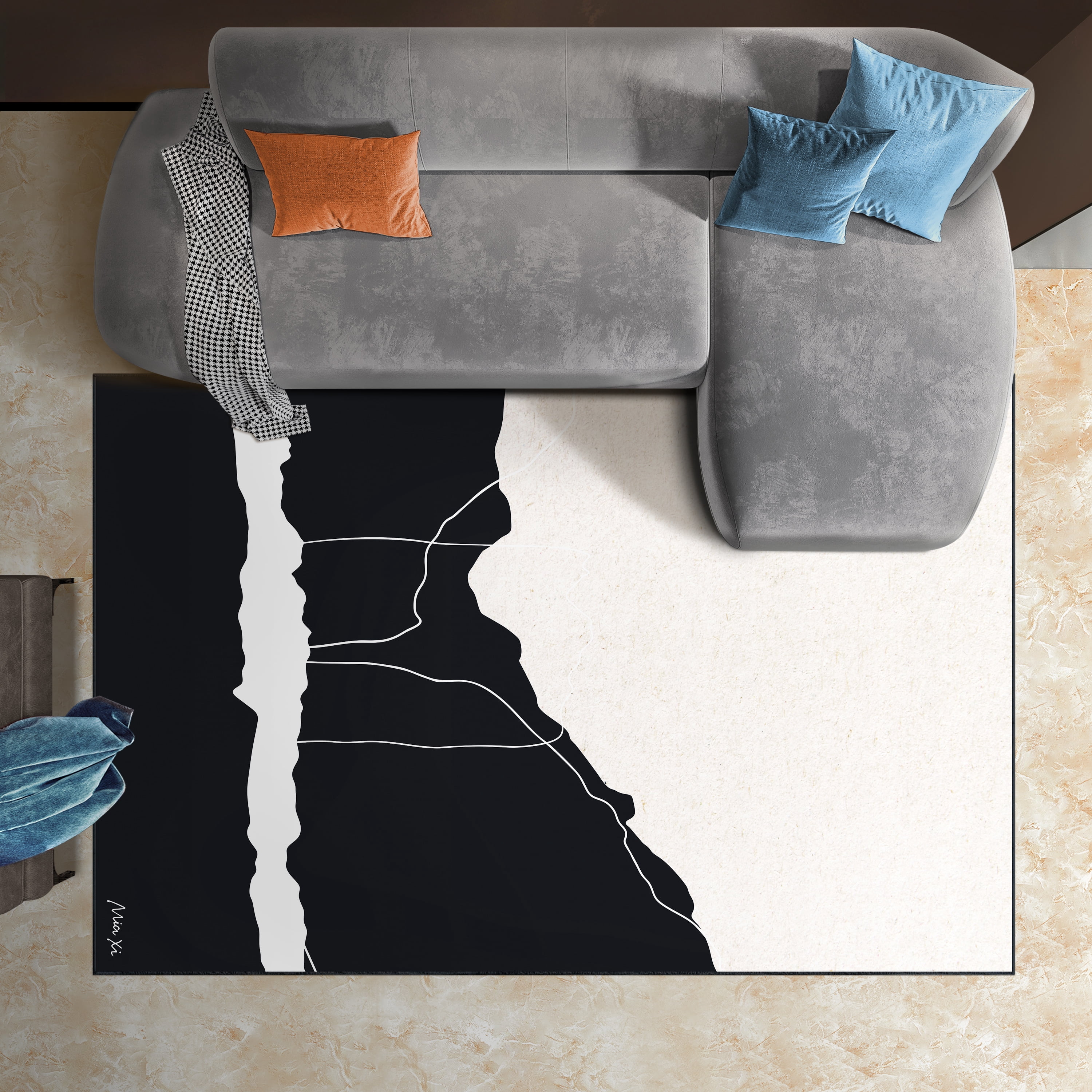 Apart Washable Abstract Art Area Rug size 5'x8'