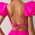 thumbnail image 5 of Women's Color Block Long Sleeve Backless Swimsuit Tight Fit, for Spa Vacation, 5 of 6