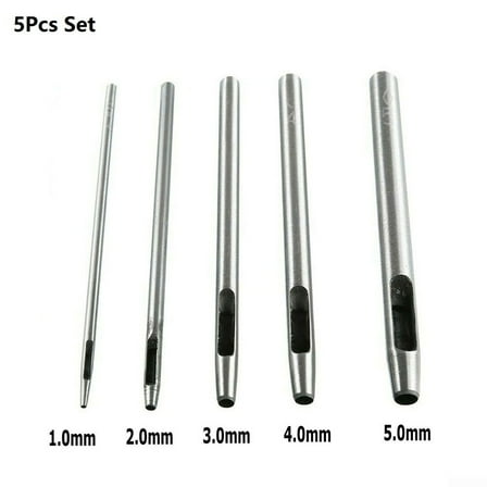 5PCS Hollow Punch Leather Hole Punch Set Puncher Tool Hand tools Round Hole