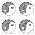 thumbnail image 1 of Mandala Coaster Set of 4, Traditional Style Ying Yang with Highly Detailed Mandala Drawings, Square Hardboard Gloss Coasters, Standard Size, Black and White, by Ambesonne, 1 of 2