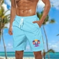 thumbnail image 1 of Sentmoon Golf Shorts Men Lightweight Summer Loose Elastic Waist Bermuda Shorts Drawstring Palm Tree Print Gym Shorts with Pockets 2025 Comfy for Sports Practice Sky Blue S, 1 of 5
