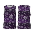 thumbnail image 2 of Gaeub Snowflake Gradient Purple Men's Mesh Basketball Jersey, Quick-Drying Sleeveless Top S-4XL, Loose Muscle Tank Top -Small, 2 of 9