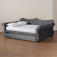 thumbnail image 2 of Bowery Hill Traditional Velvet Crystal Tufted Full Daybed with Trundle in Gray, 2 of 13