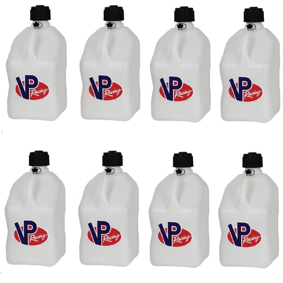 VP Racing Fuels Motorsport 5.5 Gallon Plastic Utility Jugs, White (8 Pack)
