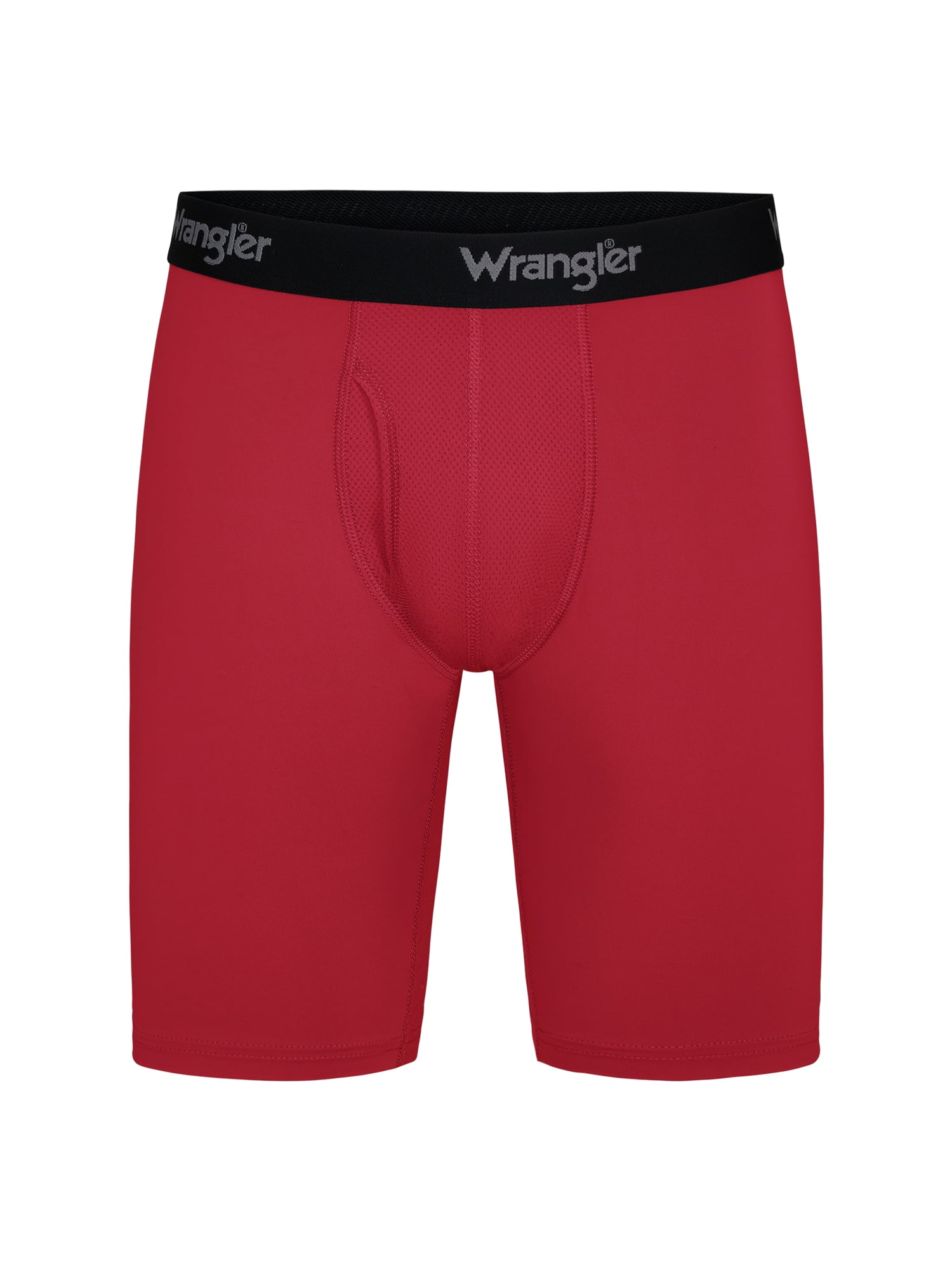 Wrangler Cool Carpenter 9" Boxer Briefs Men's Underwear, XL, Black/Charcoal/Salsa, 3-Pack