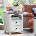 thumbnail image 6 of 18" Farmhouse Night Stand Set of 2, White 2 & 3 Drawers Wood Nightstand, Bedside End Table with Storage and Roman Column, Bed Side Tables Cabinet for Bedroom, Living Room, and Closet, 6 of 9