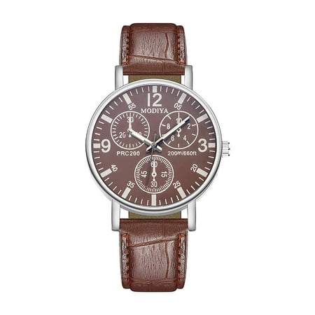 Awdenio Sales Fashion Retro Vintage Round Quartz Analog Watch Tone Case Crocodile Pattern Brown Leather Business Casual Dress Wrist Watch