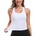 thumbnail image 6 of Attraco Women Sports Tops Workout Crop Top with Built in Bra U Neck Ribbed Seamless Yoga Tank Tight Fit, 6 of 7