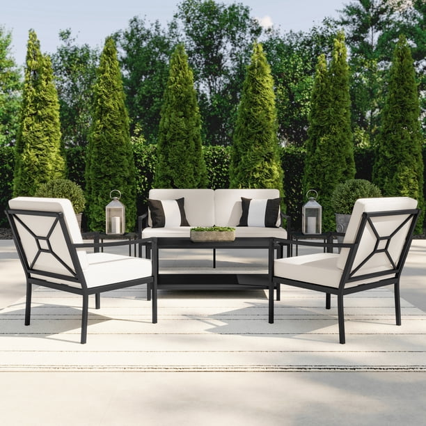 Martha Stewart 4-Piece Outdoor Set: Loveseat, Chairs, Table