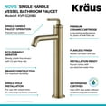 thumbnail image 3 of Ramus™ Single Handle Vessel Bathroom Sink Faucet with Pop-Up Drain in Brushed Gold (2-Pack), 3 of 9