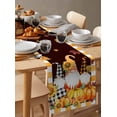 thumbnail image 3 of Thanksgiving Gnomes Burlap Cotton Table Runner 18x72 Inches Long, Fall Pumpkin Sunflower Maple Country Farmhouse Table Runners, Outdoor Dining Tablecloths Decor for Baby Shower/Party/Wedding, 3 of 6