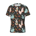 thumbnail image 5 of Vsdgher Rabbit Is Eating Carrots Print Men's Dry Fit Mesh Athletic Shirts Moisture Wicking Tennis T-Shirt Tops, 5 of 9